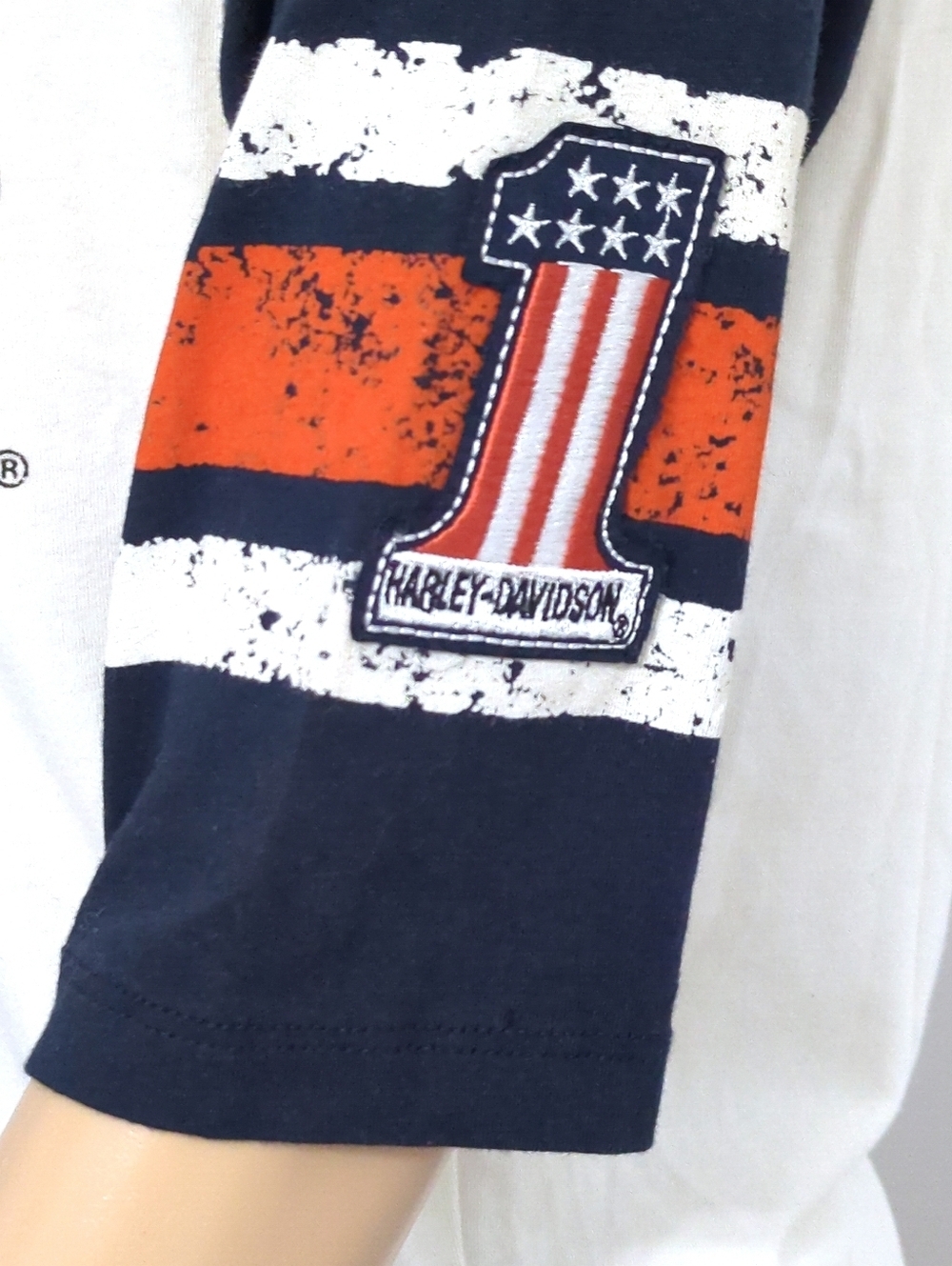 Harley Davidson Raglan Tee 3/4 Sleeve Logo Graphic Biker Shirt S - Picture 6 of 6